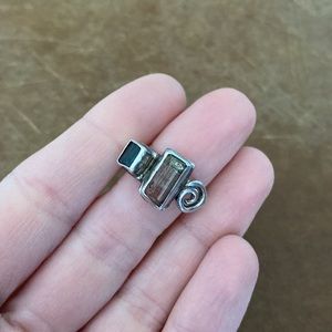 Double Tourmaline Ring // sterling 925 silver // real gemstones // size 7